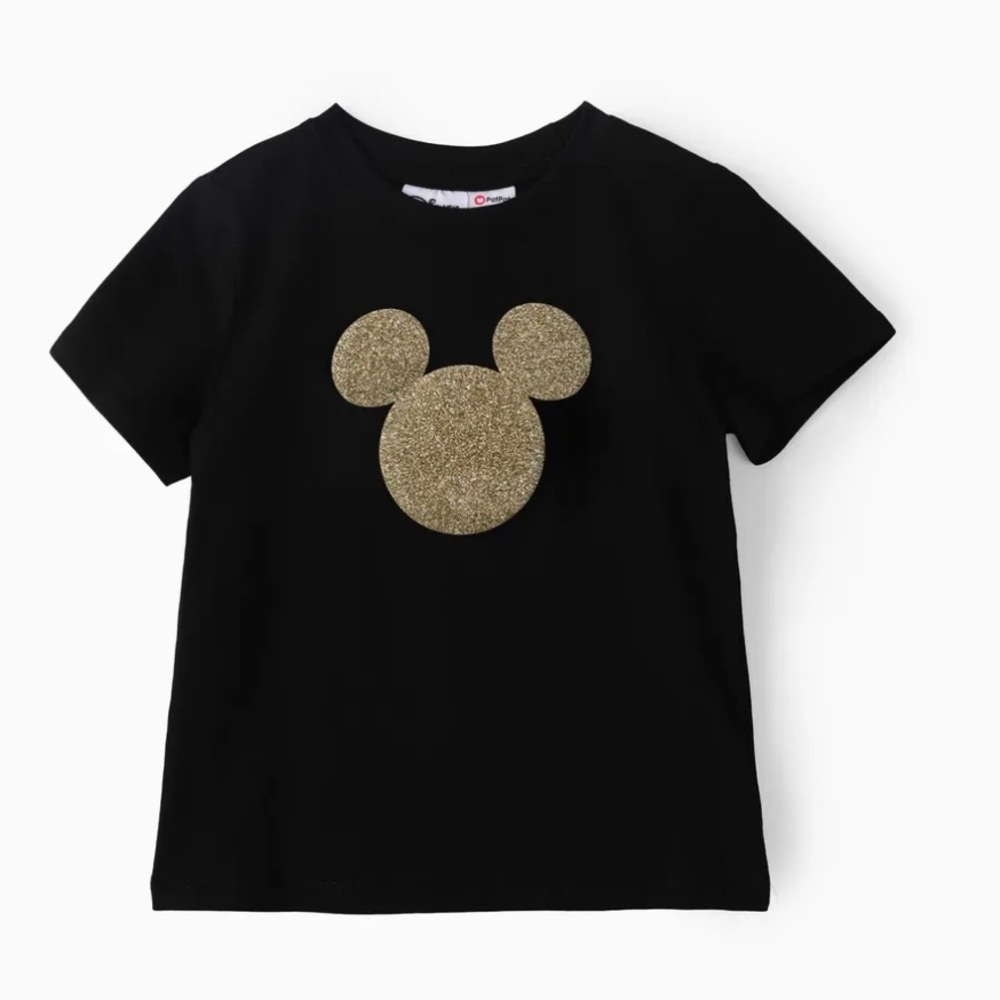 Disney Black T-Shirt with Gold Mickey Mouse - Picture 7 of 7